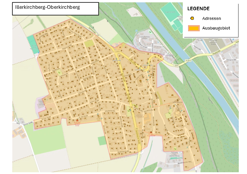 Übersichtskarte geplanter Breitbandausbau Illerkirchberg