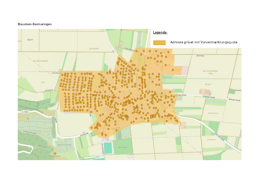 Übersichtskarte geplanter Breitbandausbau Bermaringen und Wippingen