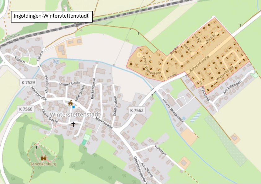 Übersichtskarte geplanter Breitbandausbau Ingoldingen-Winterstettenstadt