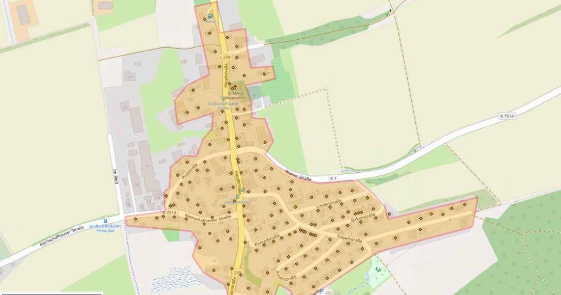 Übersicht geplanter Breitbandausbau Schwendi-Großschafhausen