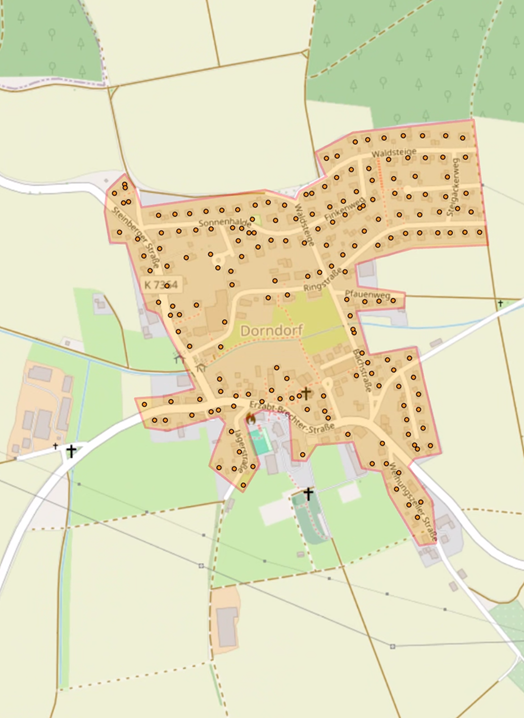 Übersichtskarte geplanter Breitbandausbau Dorndorf