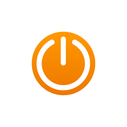 Piktogramm orange Powerknopf